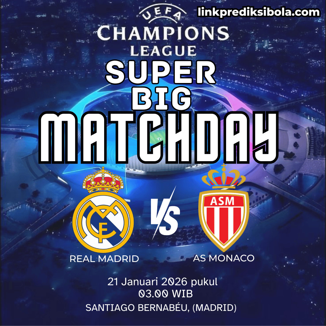 Prediksi Real Madrid vs AS Monaco, Liga Champions Babak 7